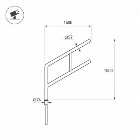 Arlight Кронштейн OXOR-SG2-1500x76-L1500 BLACK (Сталь)
