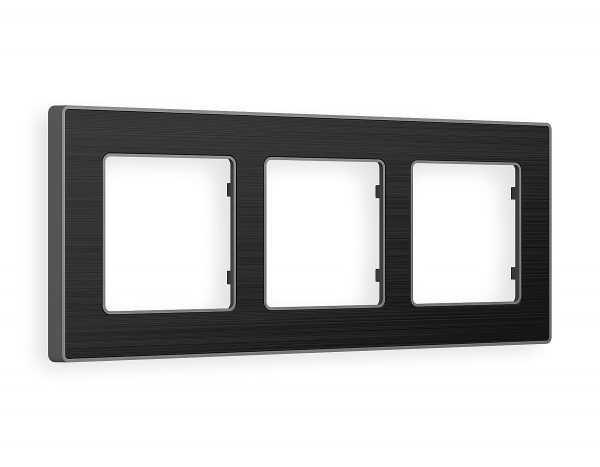 Рамка ALFA Arctic (Черный Стекло органическое/Сталь) 3-ая AF580533