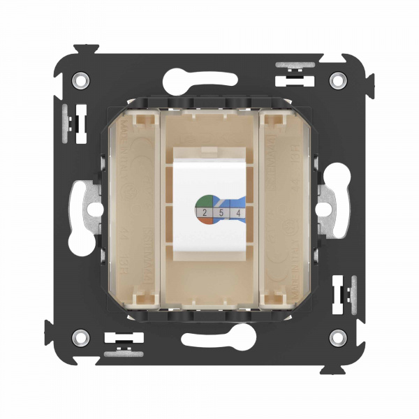 DKC Avanti Телефонная розетка RJ-12 без шторки в стену одинарная, Ванильная дымка