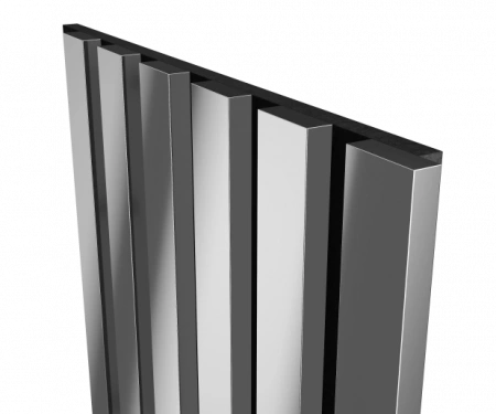 Комплект акуст.панелей, черный войлок, 1200х300х19мм, рейки ЭКОПОЛИМЕР, хром/2шт