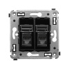 DKC Avanti Черный квадрат Компьютерная розетка RJ-45 двойная  категория  6А
