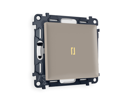 Комплект механизма 1-клавишного выключателя с подсветкой 3200K ALFA MA362010 Серо-бежевый матовый QUANT