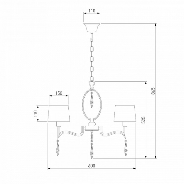 Умный потолочный светильник 10127/5 хром Eurosvet Madera