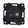 Розетка двойная TV (мама) + RJ45 Cat.6, черный матовый Kollinger REA-021BM для Aspekt, Eleganz, Reflex