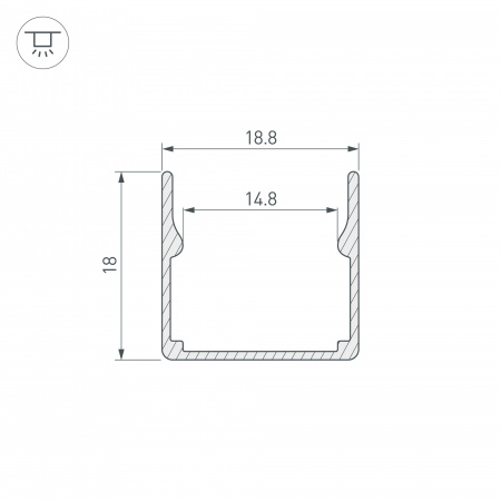 Arlight Профиль WPH-FLEX-1616-1000 ANOD (Алюминий)