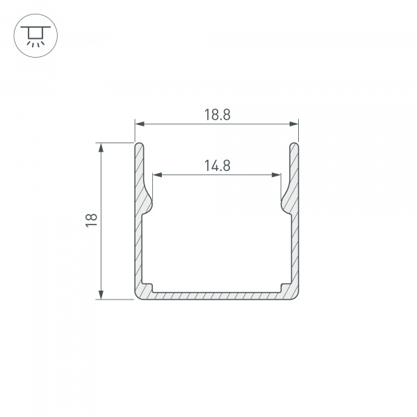 Arlight Профиль WPH-FLEX-1616-1000 ANOD (Алюминий)