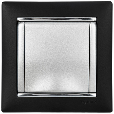 Legrand Valena Алюминий Розетка 1-ая с/з с крышкой