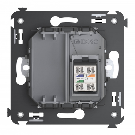 DKC Avanti Закаленная сталь телефонная розетка RJ-12 одинарная