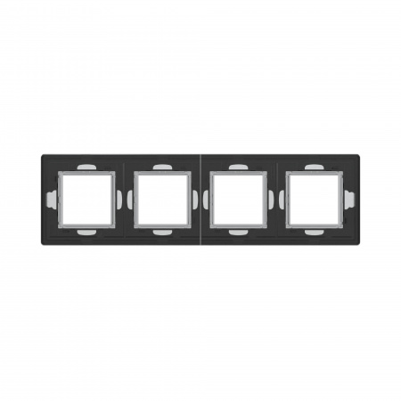 DKC Avanti Серый Алюминий Рамка 8 модулей