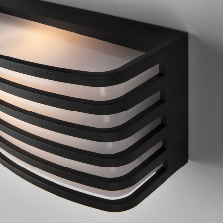 Уличный настенный светильник 1409 TECHNO чёрный Elektrostandard Grid a043950