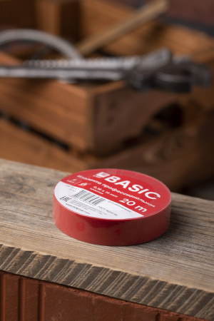 EKF Basic Изолента класс А (0,18х19мм) (20м.) красная