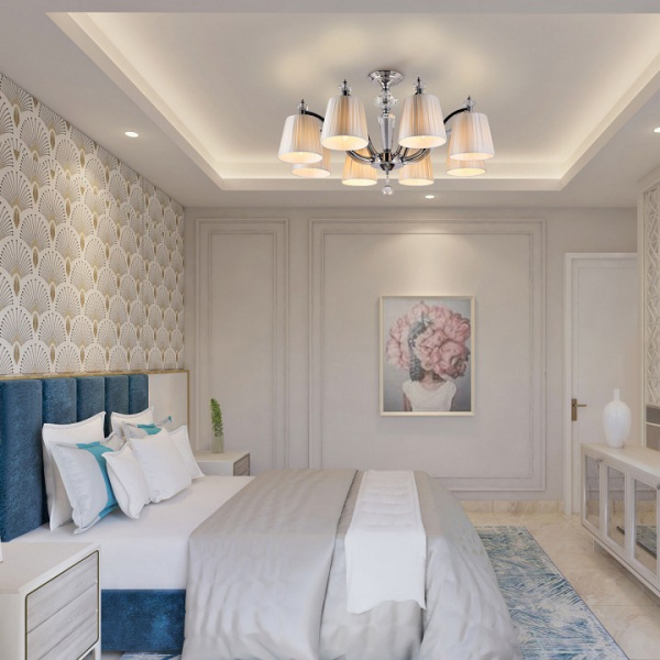 Потолочная классическая люстра 60122/8 хром Eurosvet Diva Потолочная классическая люстра 60122/8 хром Eurosvet Diva