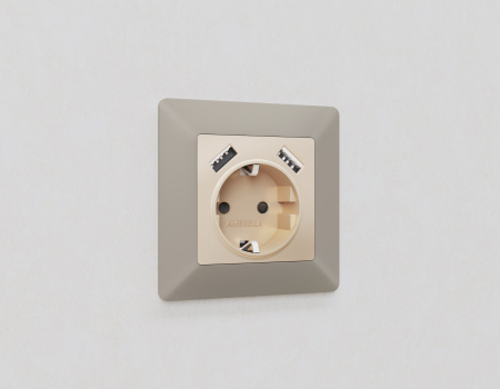 Рамка ALFA Line (Серо-бежевый матовый) 1-ая AF110361