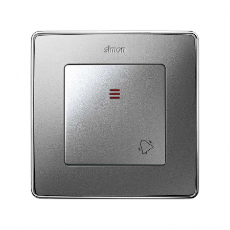 Simon 82 Detail Алюминий Накладка с пиктограммой "звонок" для 1-клав. мех. с подсветкой