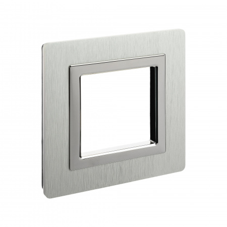 DKC Avanti Серый Алюминий Рамка 2 модуля