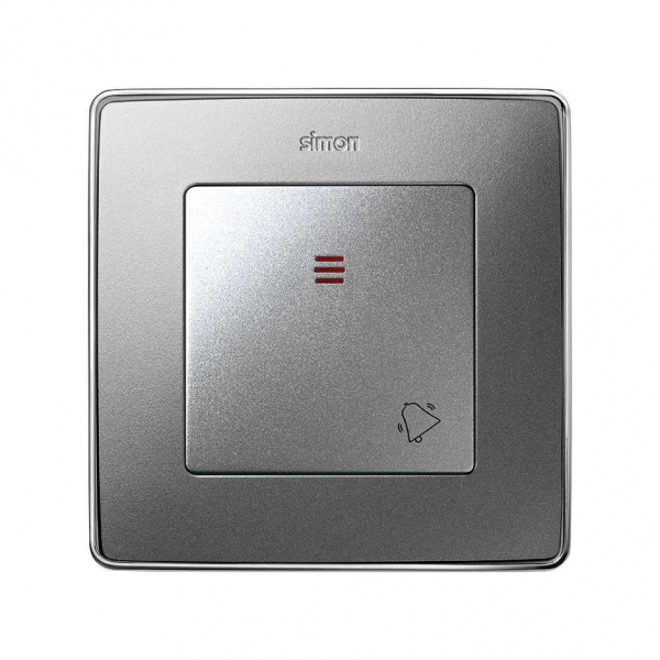 Simon 82 Detail Алюминий Накладка с пиктограммой "звонок" для 1-клав. мех. с подсветкой