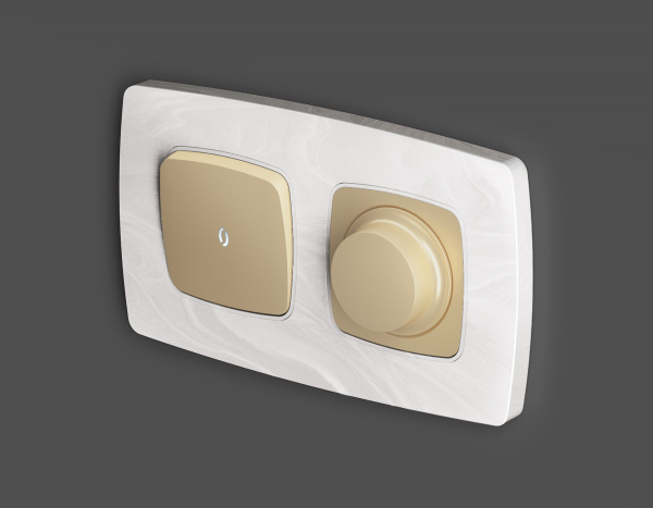 Лицевая панель OMEGA (Шампань) для светорегулятора универсального QUANT OP6055