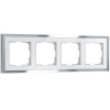 Рамка из металла на 4 поста Baguette белый/серебро W0042850