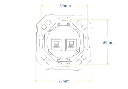 Donel Механизм компьютерной розетки 2-й RJ45 cat.6/ClassE, серия N96 Superfine, DTMLA16600