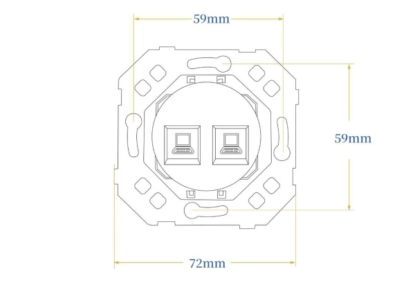 Donel Механизм компьютерной розетки 2-й RJ45 cat.6/ClassE, серия N96 Superfine, DTMLA16600