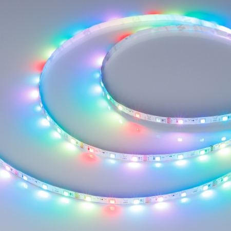 Arlight Лента SPI-RZ-F60-6mm 12V RGB-PX1-BPT (7 W/m, IP20, 3535, 5m) (-)