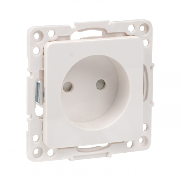 EKF PROxima Стокгольм Белый Розетка б/з, со шторками, 10 А