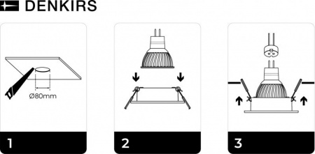 DK3020-WH Встраиваемый светильник, IP 20, 10 Вт, GU5.3, LED, белый, пластик