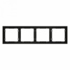 Рамка пластиковая VOLTUM S70 на 4 поста, (черный матовый)