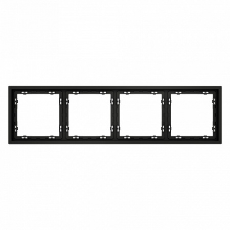 Рамка пластиковая VOLTUM S70 на 4 поста, (черный матовый)