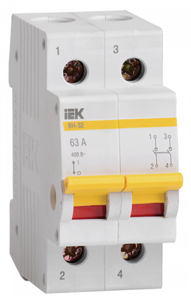 IEK KARAT Выключатель нагрузки (мини-рубильник) ВН-32 2Р 20А