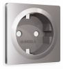 Лицевая панель ALFA (Сталь матовый) для электрической розетки с заземлением QUANT AP5060