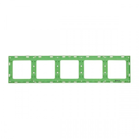 EKF Стокгольм Рамка 5-местная белая с линией цвета зеленый