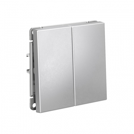 Systeme Electric ArtGallery Алюминий Выключатель 2-клавишный кнопочный, сх.2, 10А, механизм