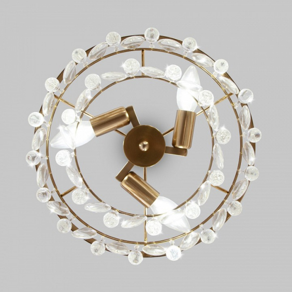 Подвесная люстра с хрусталем 60165/3 латунь Eurosvet Sophie