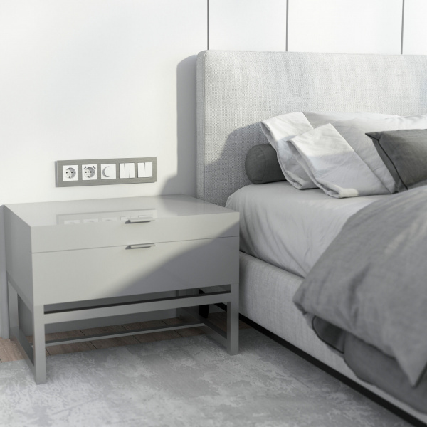 Рамка из металла на 5 постов AluMax алюминий W0053506