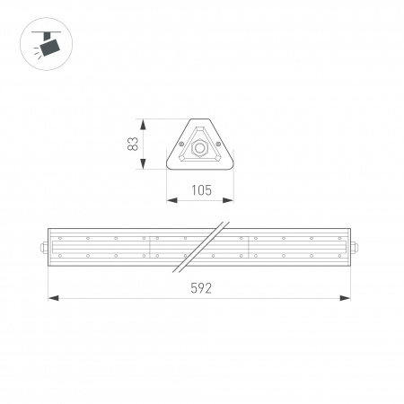 Arlight Светильник SP-LAGERN-L630-100W Day5000 (WH, 60х110 deg, 230V) (IP65 Металл, 5 лет)