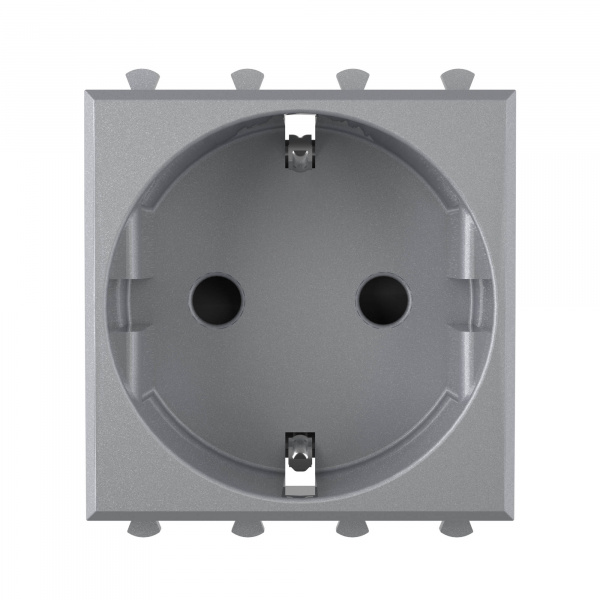 DKC Avanti Закаленная сталь Розетка 2P+E со шторками 2 модуля