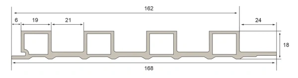 Панель реечная Крем. 2700×18×168 мм wpc-krem-6