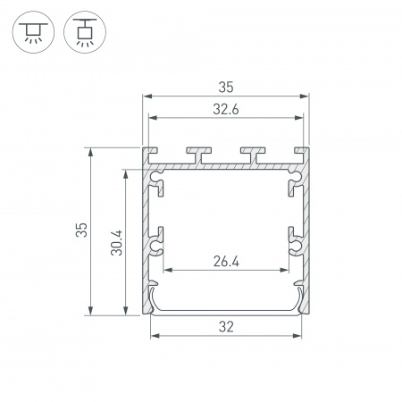 Arlight Профиль LINE-M-3535-3000 BLACK (Алюминий)