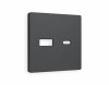 Лицевая панель ALFA (Графит Мягкое касание) для розетки 2USB тип A+C QUANT AP9110