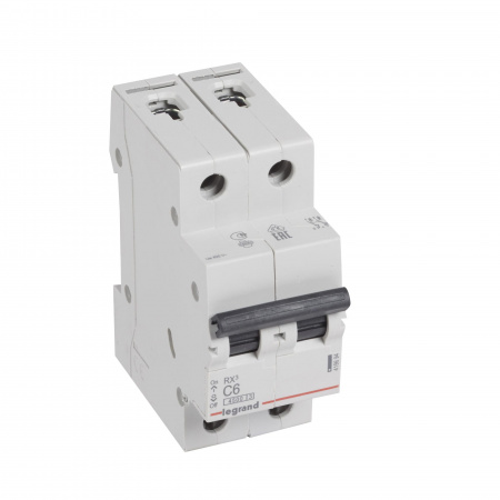 Legrand RX3 Автоматический выключатель 2P 6А (C) 4,5kA
