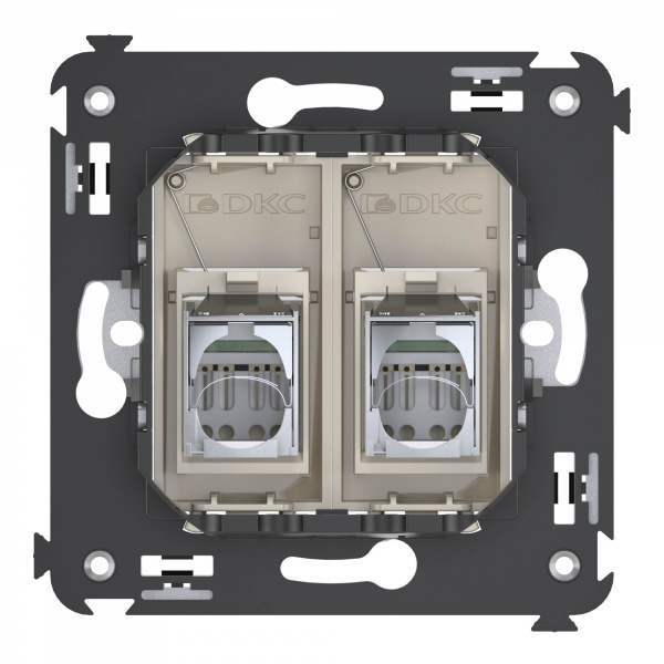 DKC Avanti Ванильная дымка Компьютерная розетка RJ-45 двойная  категория 5e экранированная