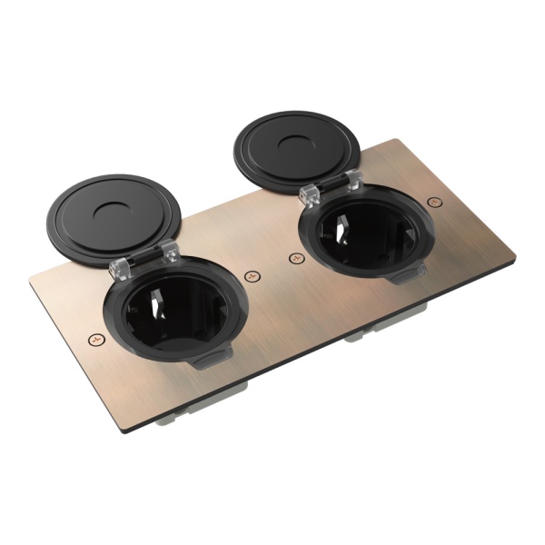 Лючок Surface 4 мод. (2 мод. 45х45 мм.), круглая крышка, красная медь, IP44