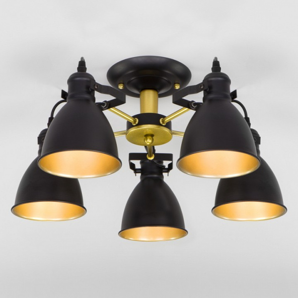 Люстра с металлическими плафонами 70112/5 черный Eurosvet Denley Люстра с металлическими плафонами 70112/5 черный Eurosvet Denley