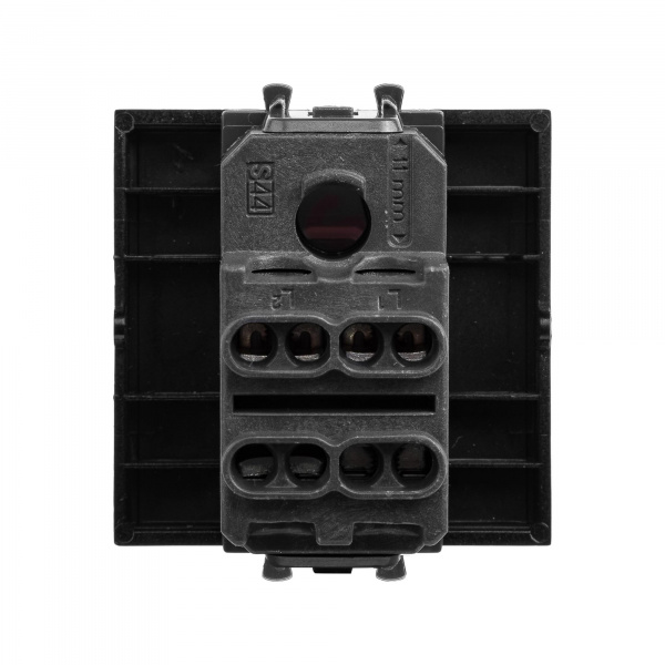 DKC Avanti Черный квадрат Выключатель двухполюсный одноклавишный 2 модуля