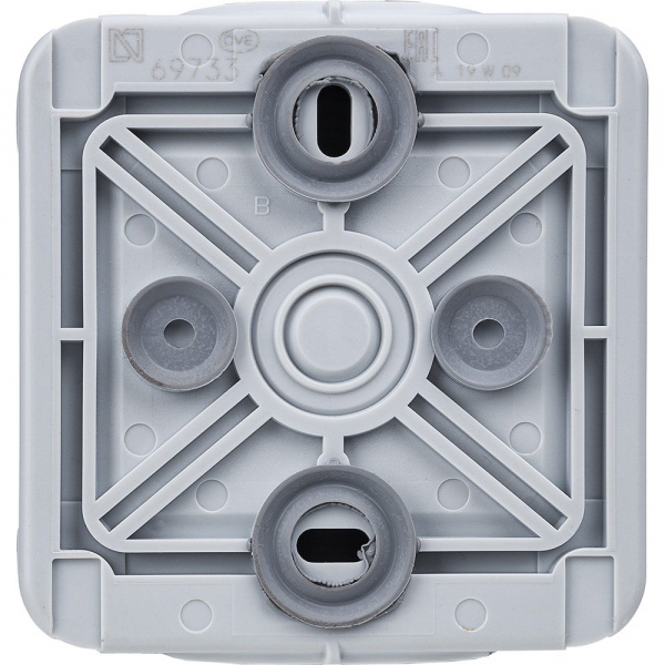 Legrand Plexo Серый Розетка с/з с крышкой, винтовой зажим, накладная, в сборе IP55