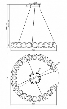Подвесной светильник MOD555PL-L26CH4K Maytoni Amulet