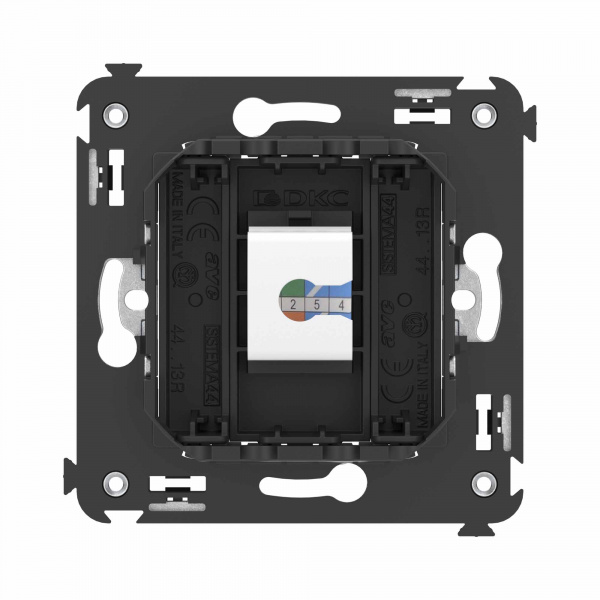 DKC Avanti Компьютерная розетка RJ-45 без шторки в стену, кат.6 одинарная, Черный матовый