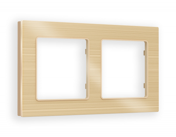 Рамка ALFA Platos (Шампань Металл шлифованный) 2-ая AF550302