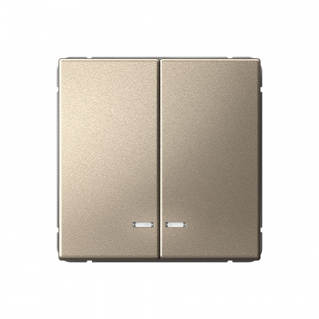 Systeme Electric ArtGallery Шампань Выключатель 2-клавишный с подсветкой, сх.5а, 10АХ, механизм